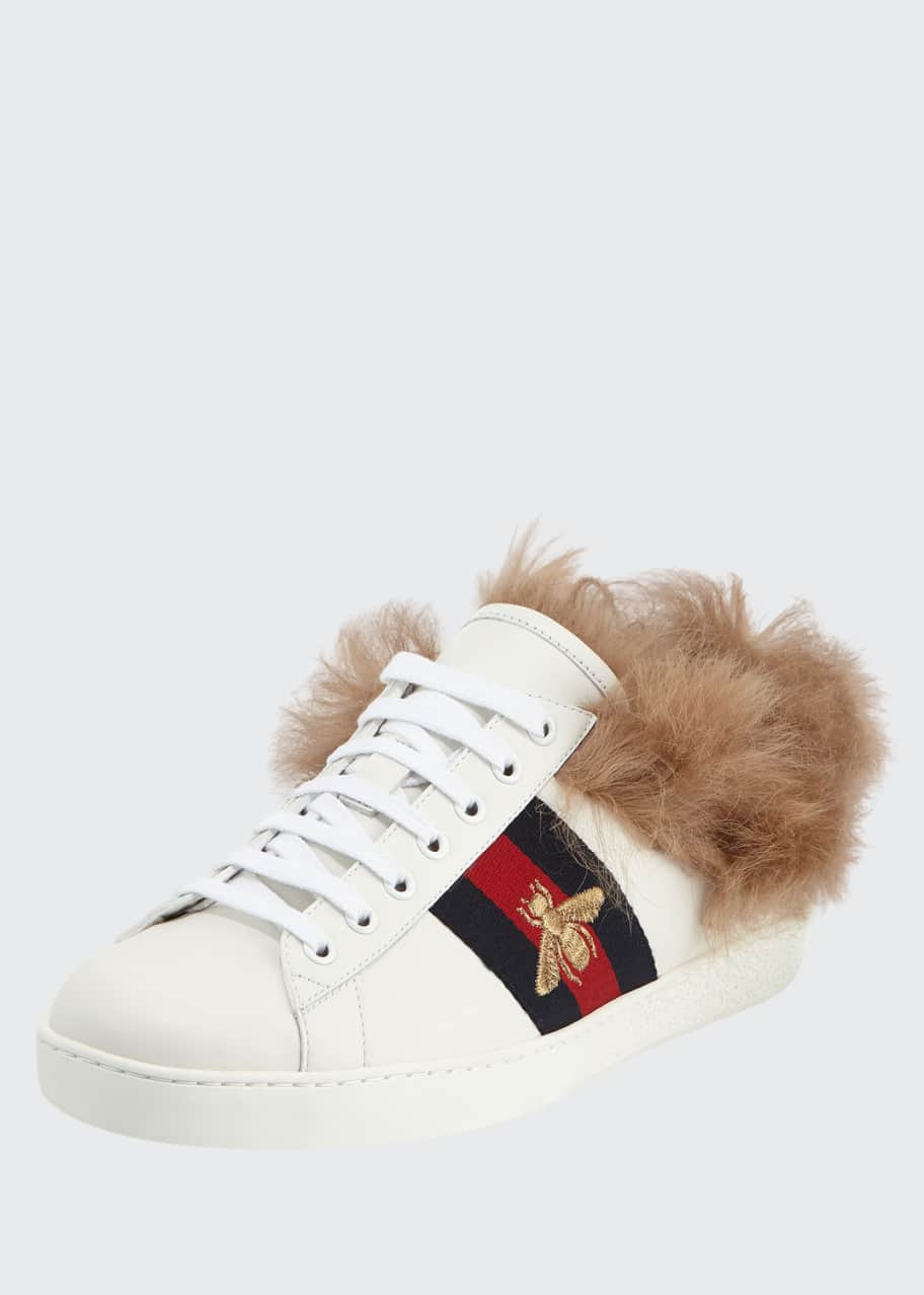 Gucci sneaker with fur cheap