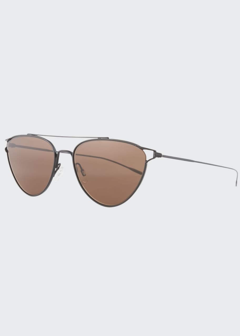 Oliver Peoples Floriana Cat Eye Metal Sunglasses Black Bergdorf