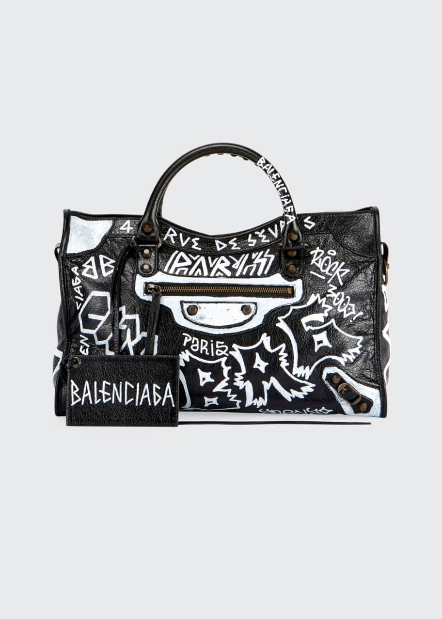 Balenciaga Classic City AJ Graffiti-Print Satchel Bag - Bergdorf Goodman