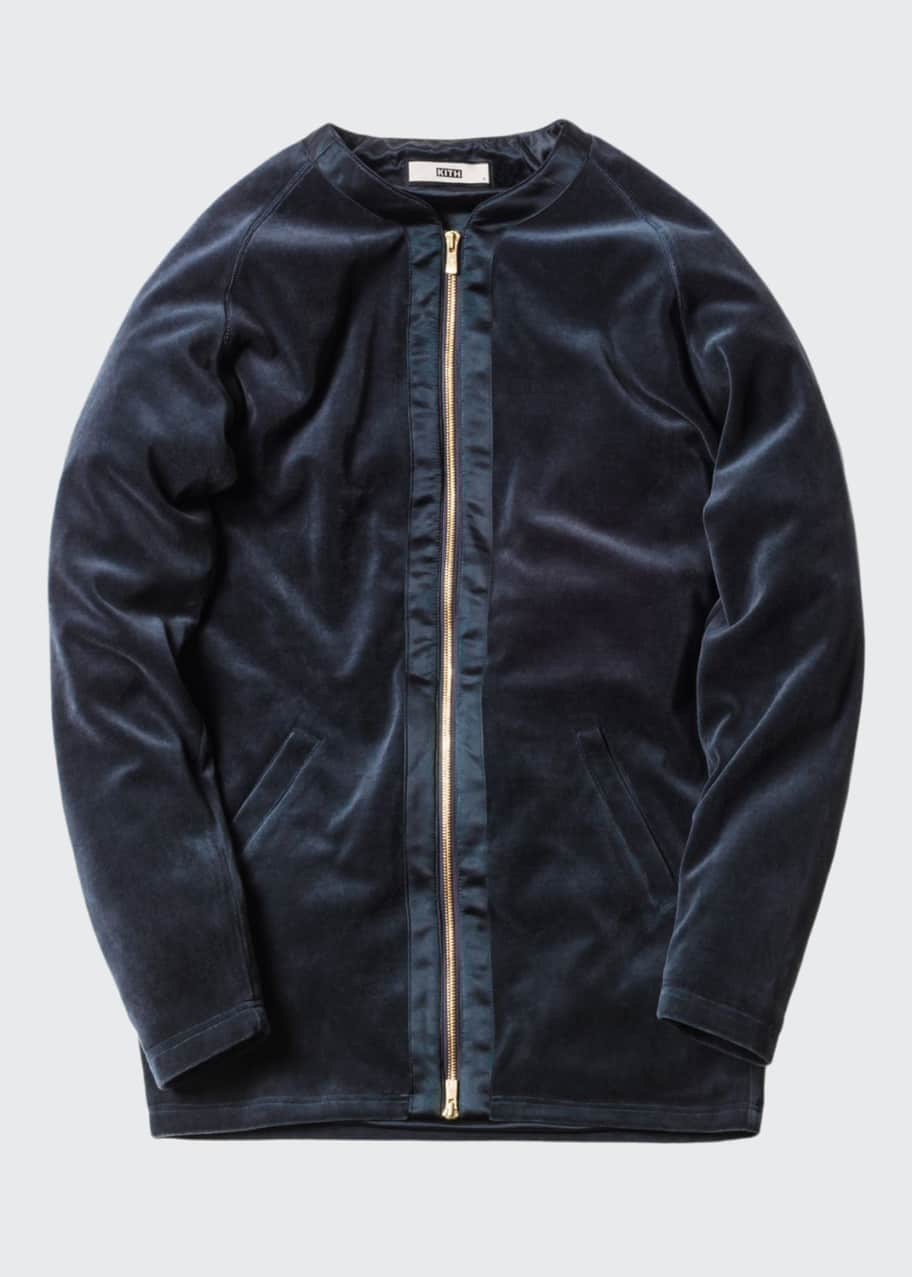 Kith Liddi Velour Zip-Front Jacket, Navy - Bergdorf Goodman