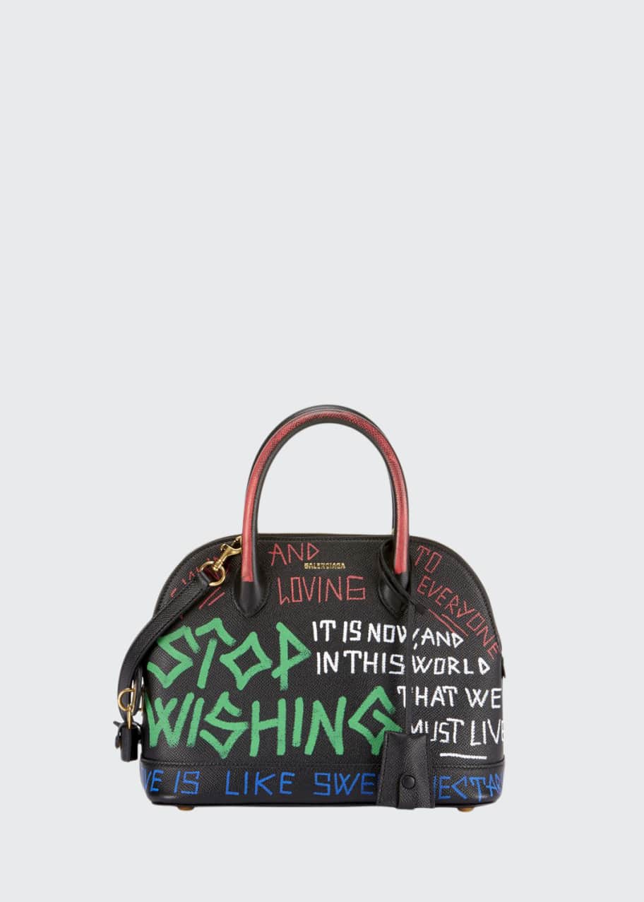Image 1 of 1: XS Graffiti Leather Top Handle Bag
