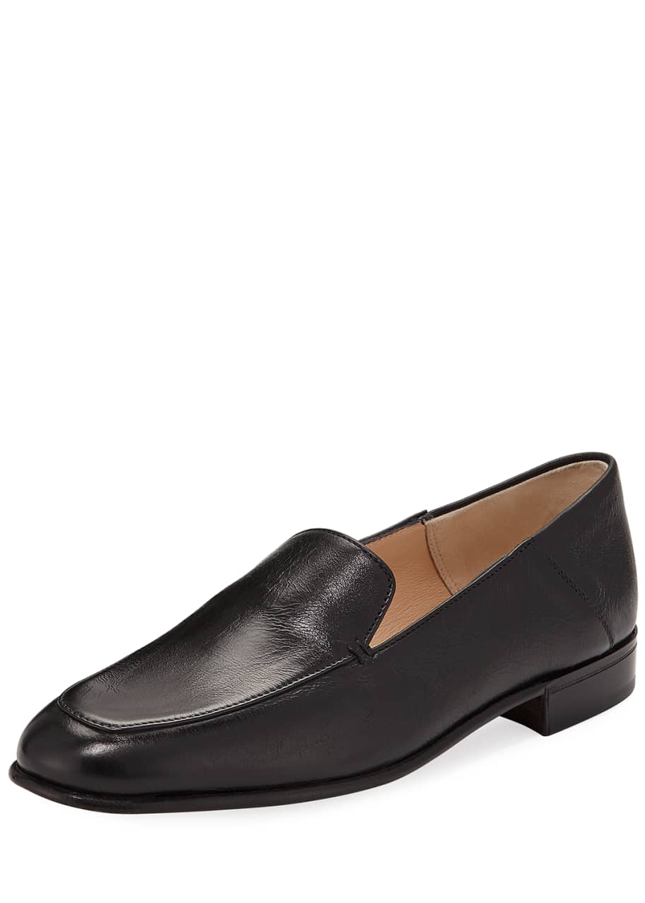 leather smoking flats