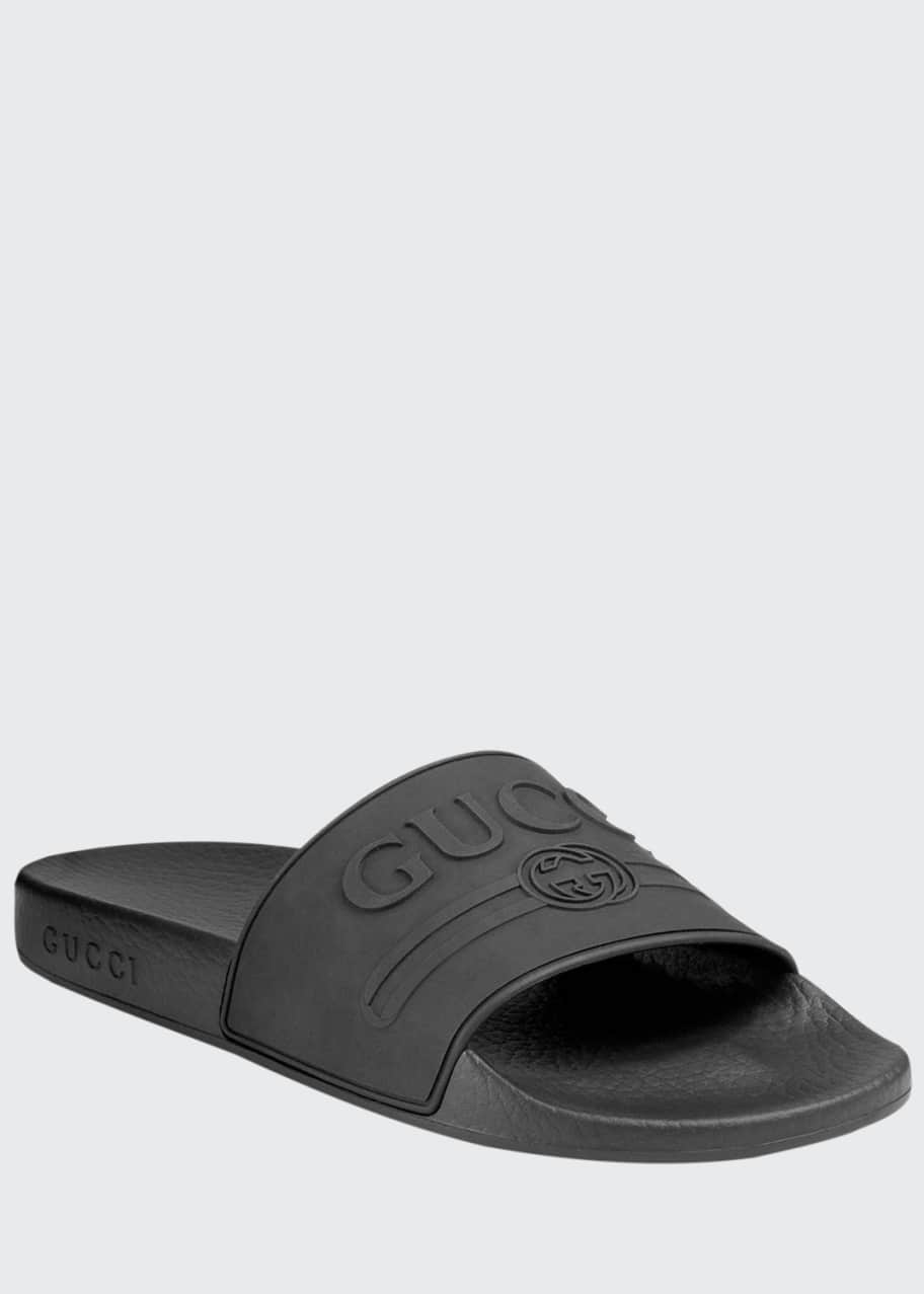 Gucci logo rubber slide sandal shop