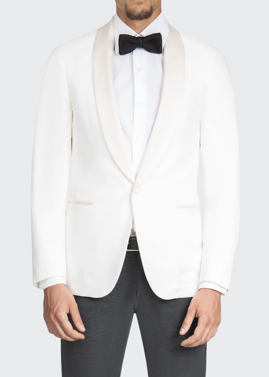 Isaia Men's Satin ShawlCollar Dinner Jacket Bergdorf Goodman