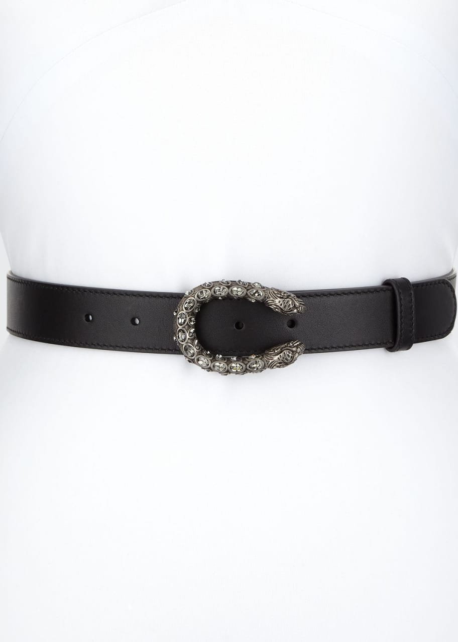 Gucci Leather Belt with Crystal 