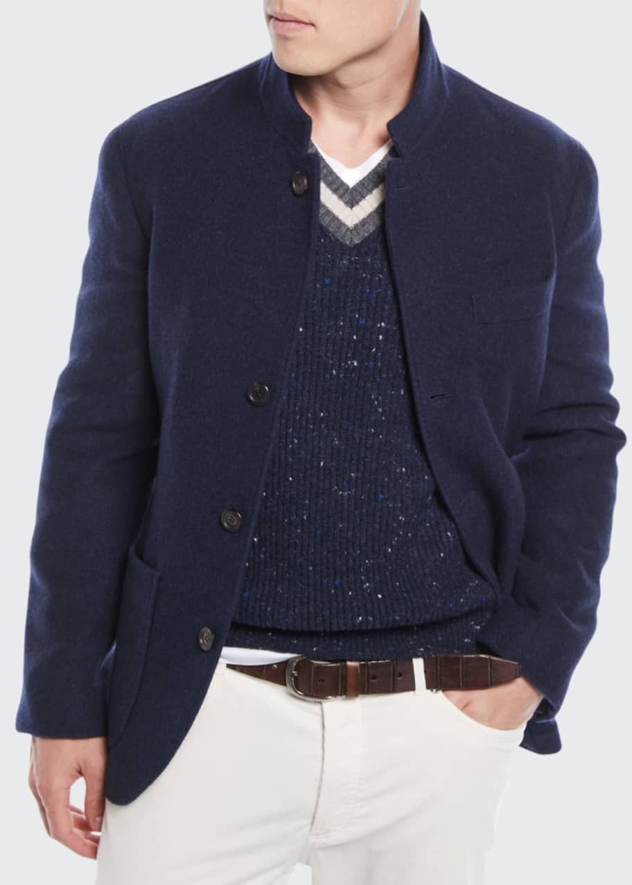 Image 1 of 1: Men's Cashmere Patch-Pocket Jacket