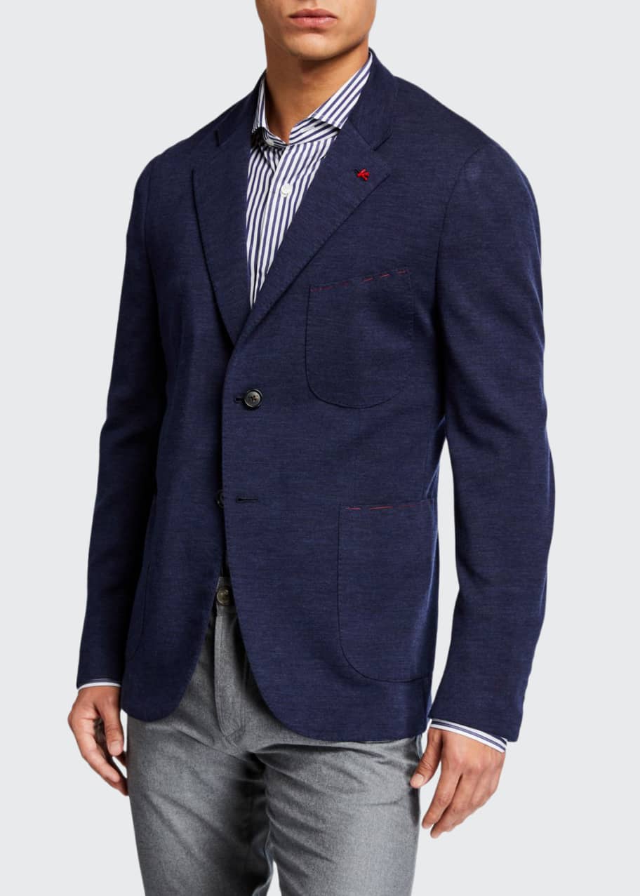 Isaia Men's WoolNylon Knit Blazer Bergdorf Goodman