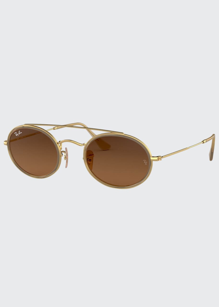 Image 1 of 1: Oval Metal Sunglasses