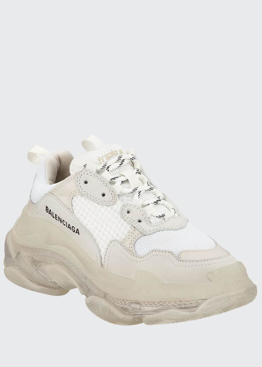 Balenciaga Triple S Air Nylon Sneakers with Logo, Blanc - Bergdorf Goodman