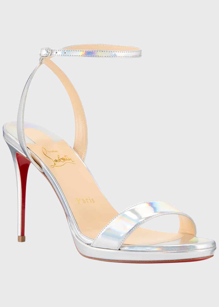 Christian Louboutin Loubi Queen Metallic Red Sole Sandals