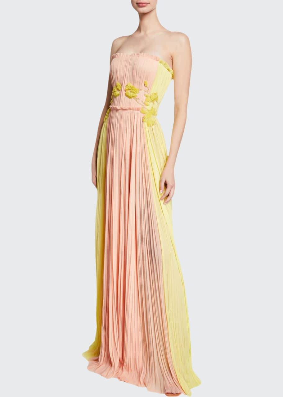 J. Mendel Two-Tone Floral Embroidered Gown - Bergdorf Goodman