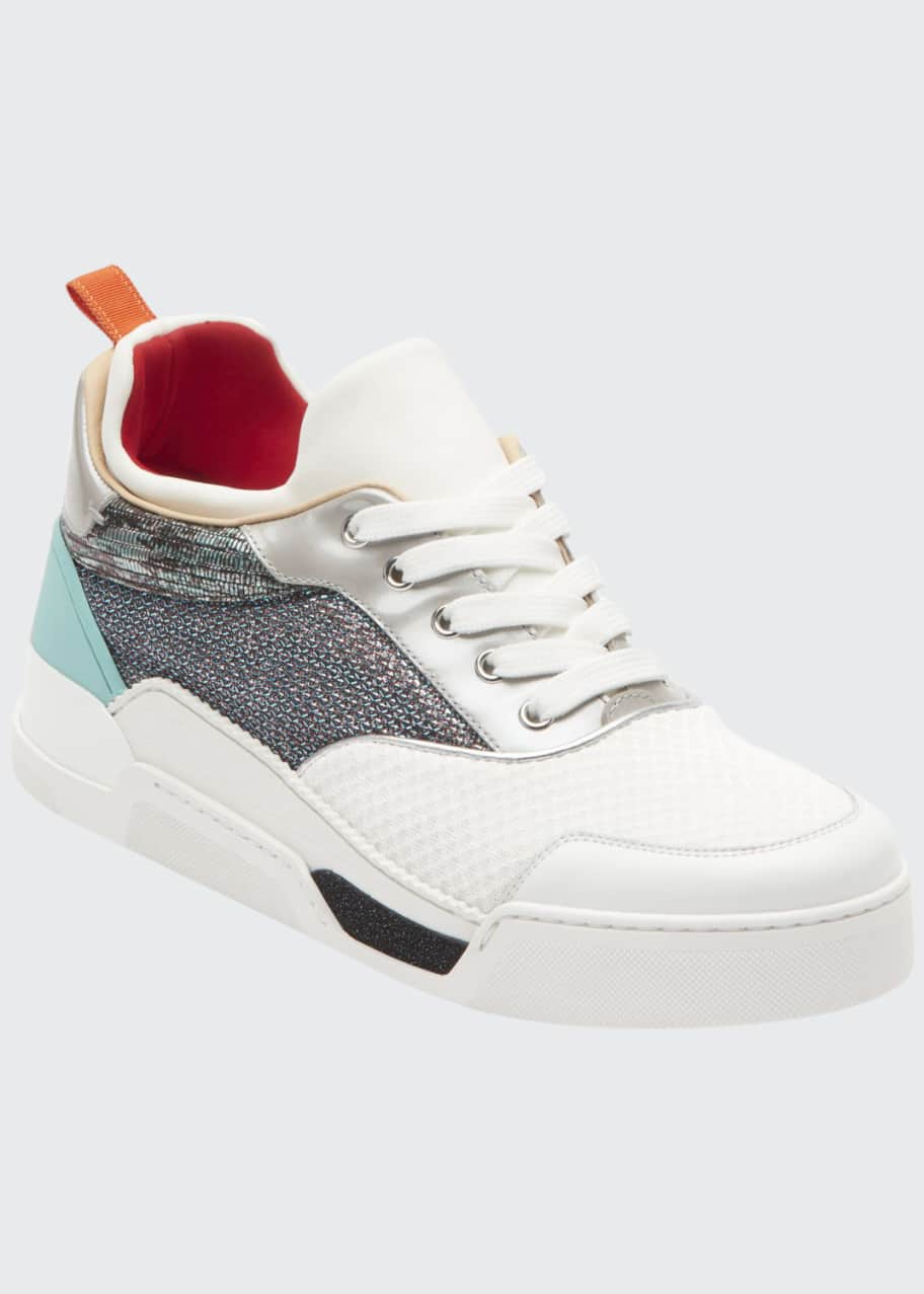 Christian Louboutin Men s Aurelien Metallic Mid Top Sneakers