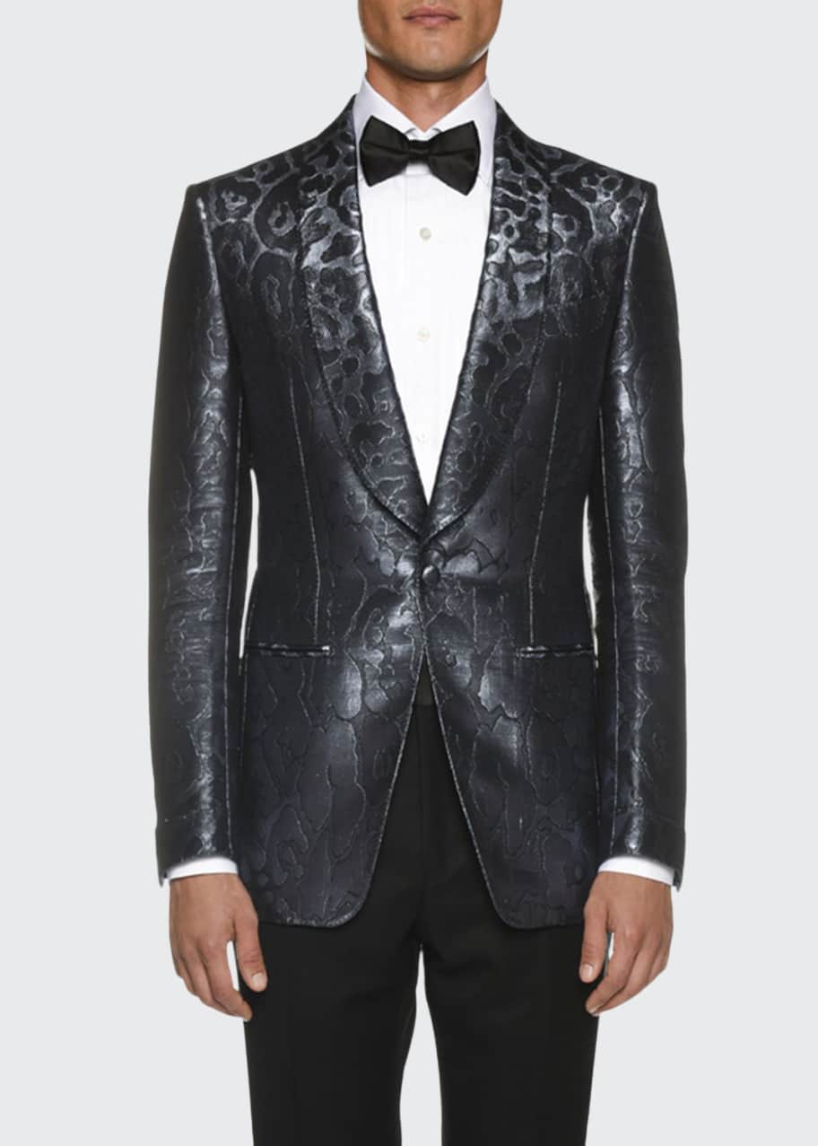 TOM FORD Men's TonalPrint Satin Cocktail Dinner Jacket Bergdorf Goodman
