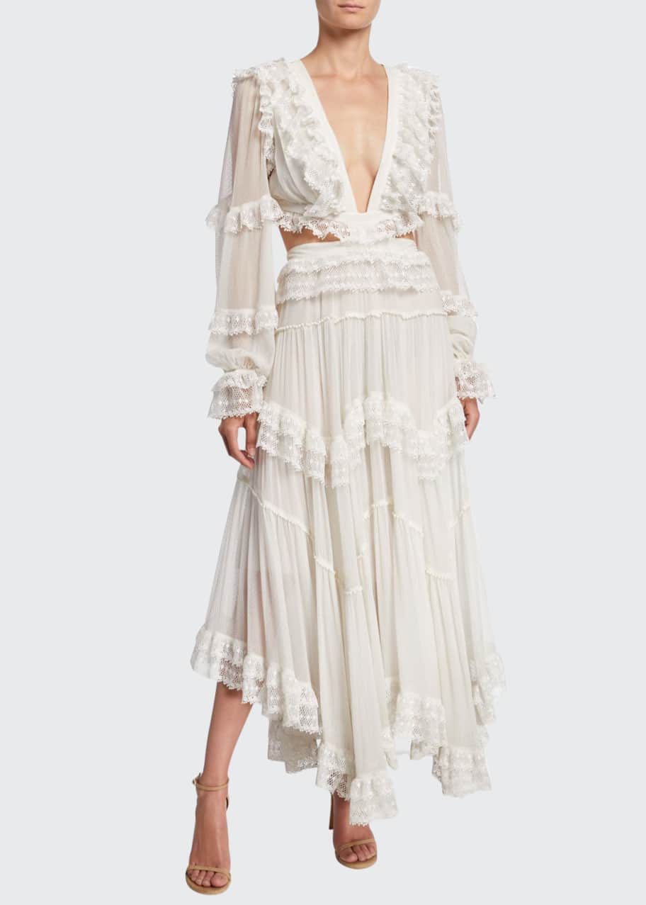 Zimmermann white store ruffle dress