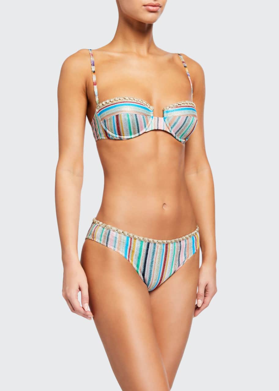 Image 1 of 1: Striped Underwire Two-Piece Bikini Set
