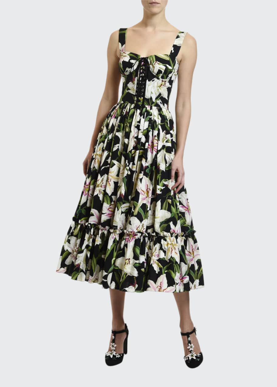 Dolce and gabbana lily print dress Clearance