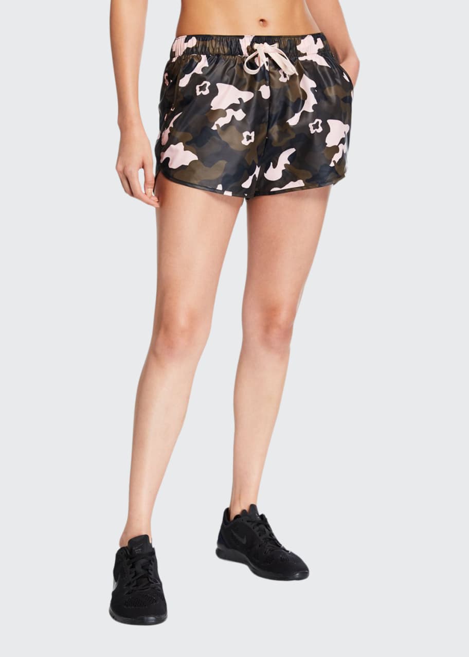 Image 1 of 1: Forest Camo Drawstring Running Shorts