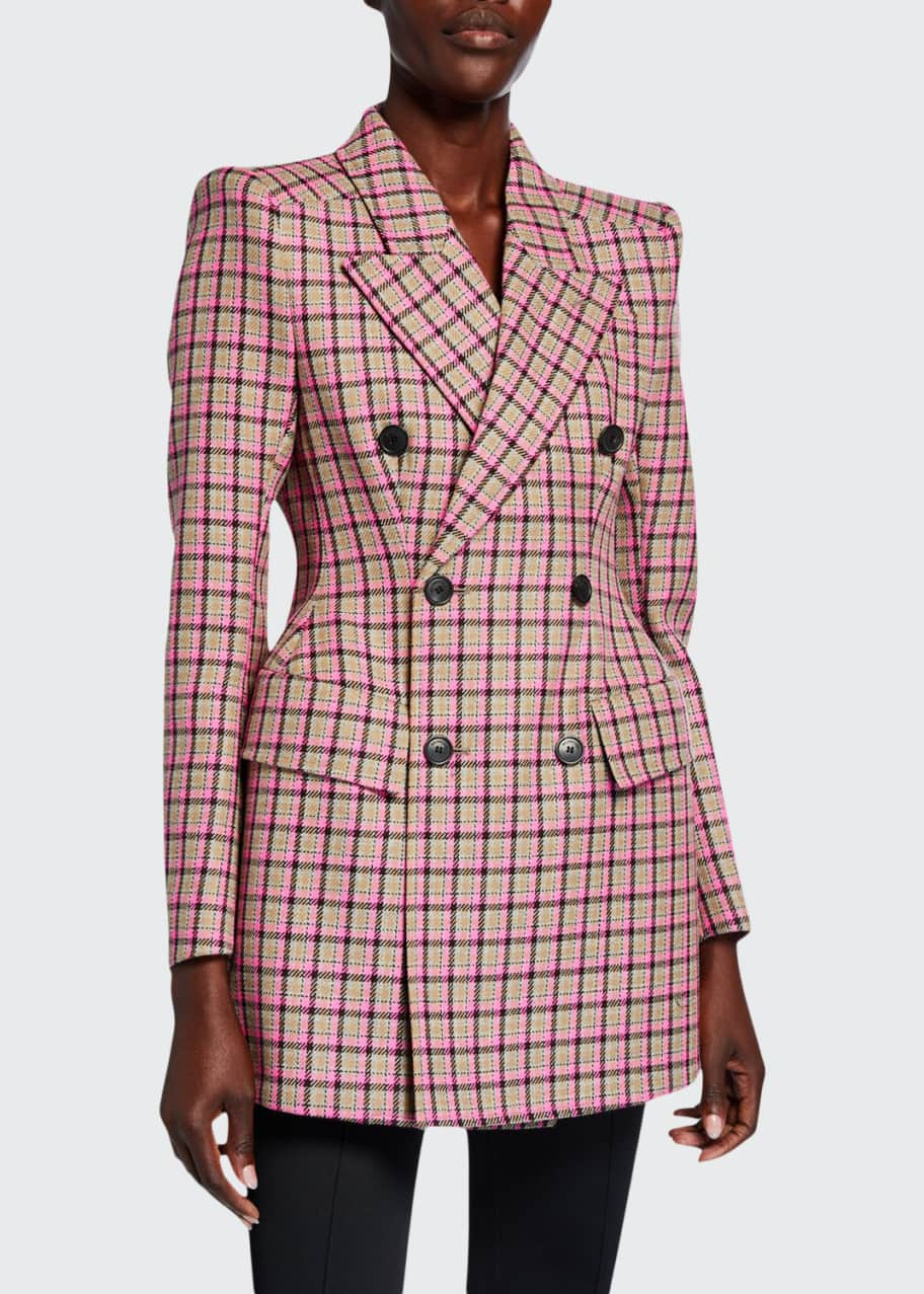 Balenciaga Checked Hourglass Blazer - Bergdorf Goodman