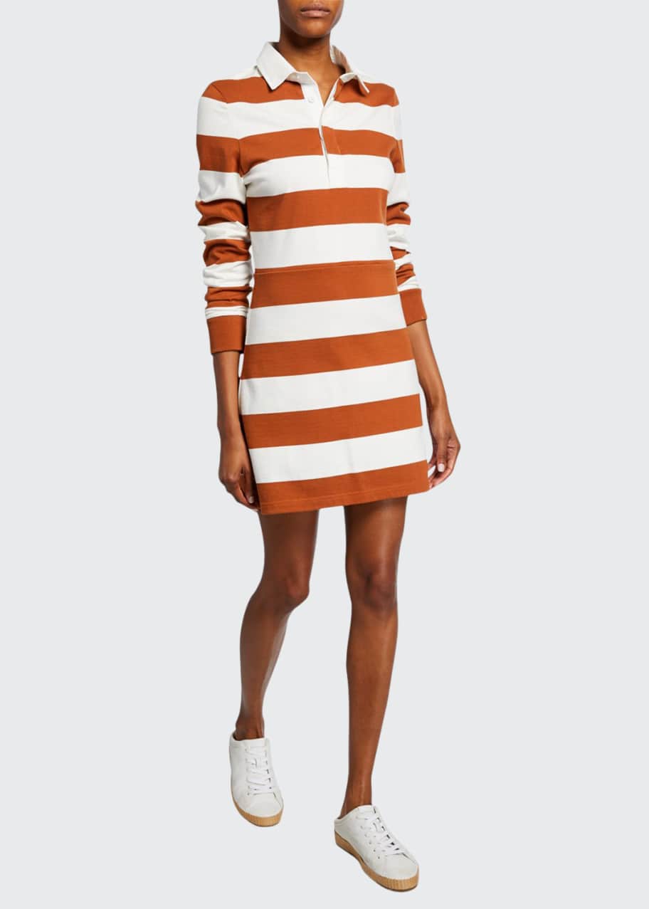 Veronica Beard Dusty Striped Long-Sleeve Rugby Dress - Bergdorf Goodman