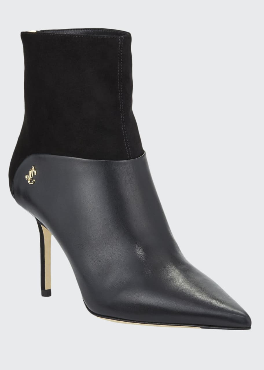 Jimmy Choo Beyla Mixed Leather And Suede Booties Bergdorf Goodman