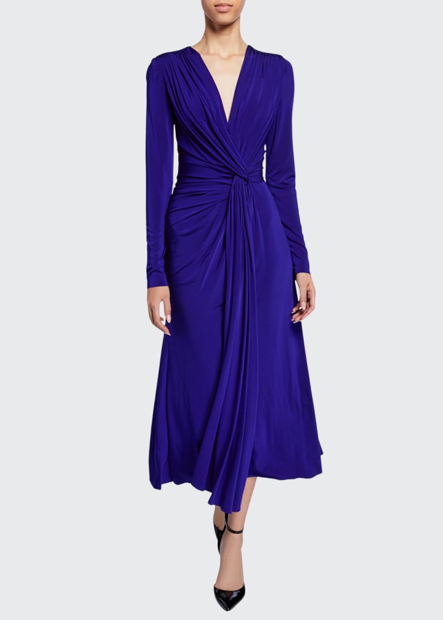 Jason Wu Collection Twisted V-Neck Jersey Midi Dress - Bergdorf Goodman