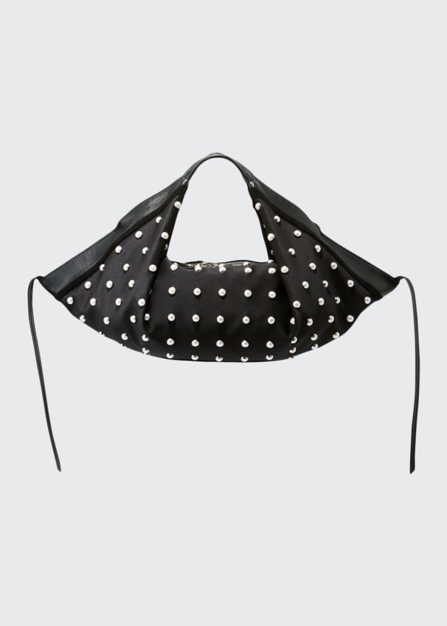 Image 1 of 1: Pearl Luna Mini Studded Hobo Bag