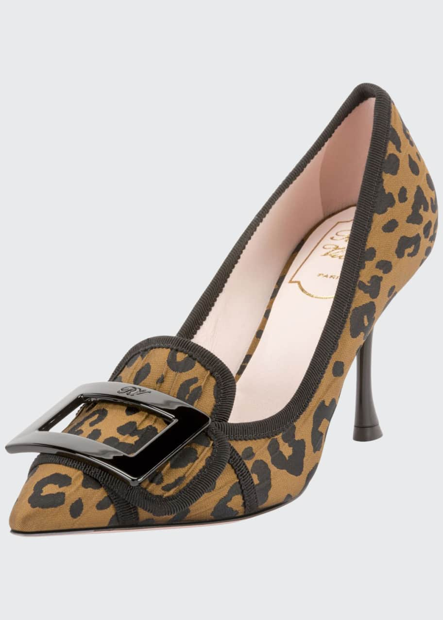 Roger Vivier Gommettine Leopard-Print Buckle Pumps - Bergdorf Goodman