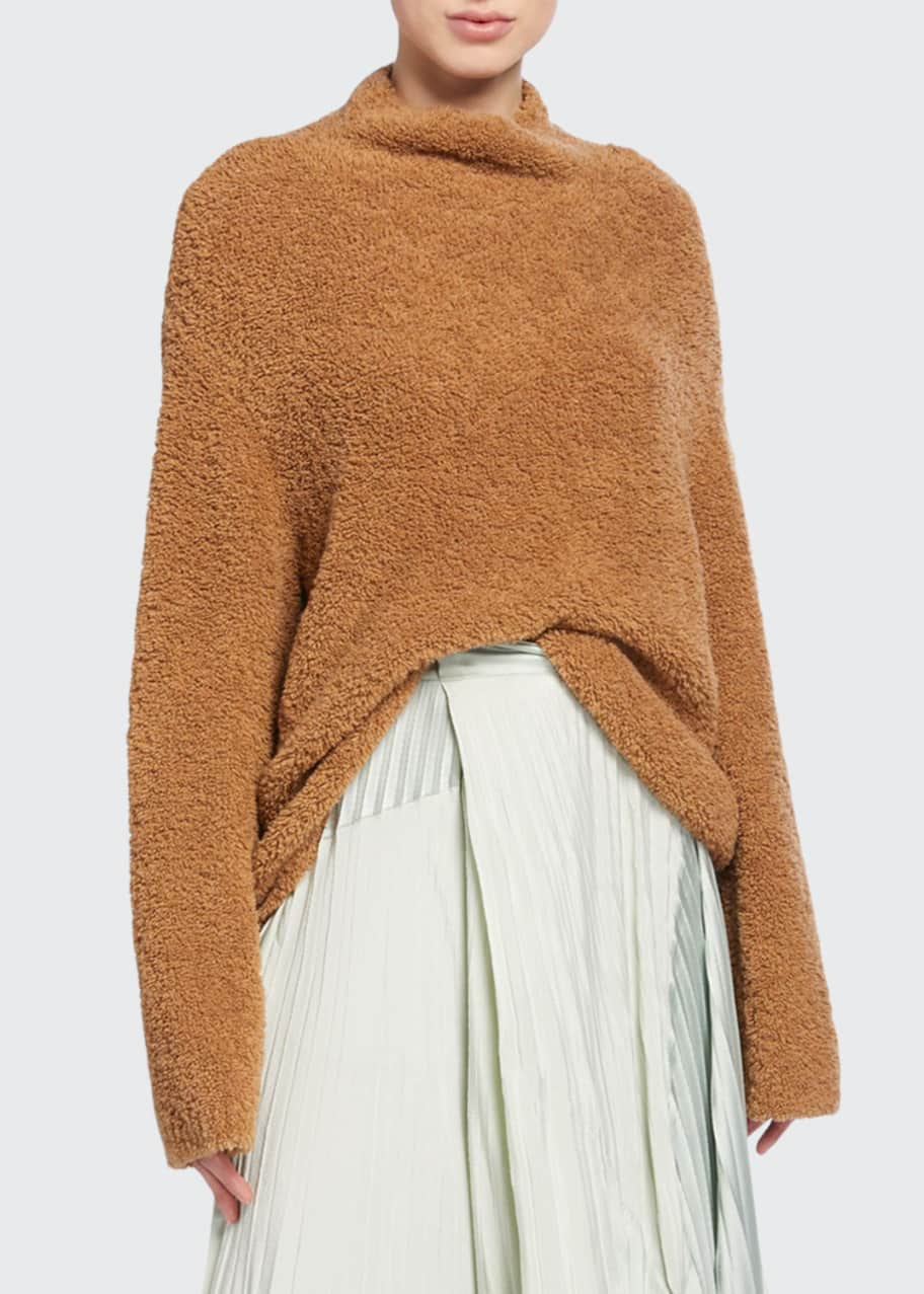 Funnel neck teddy pullover sales