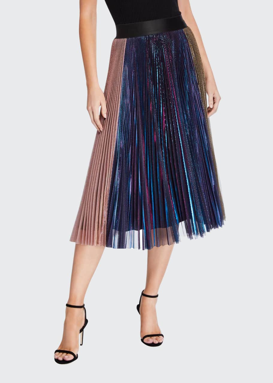 Rachel Comey Romana Pleated Metallic Skirt - Bergdorf Goodman