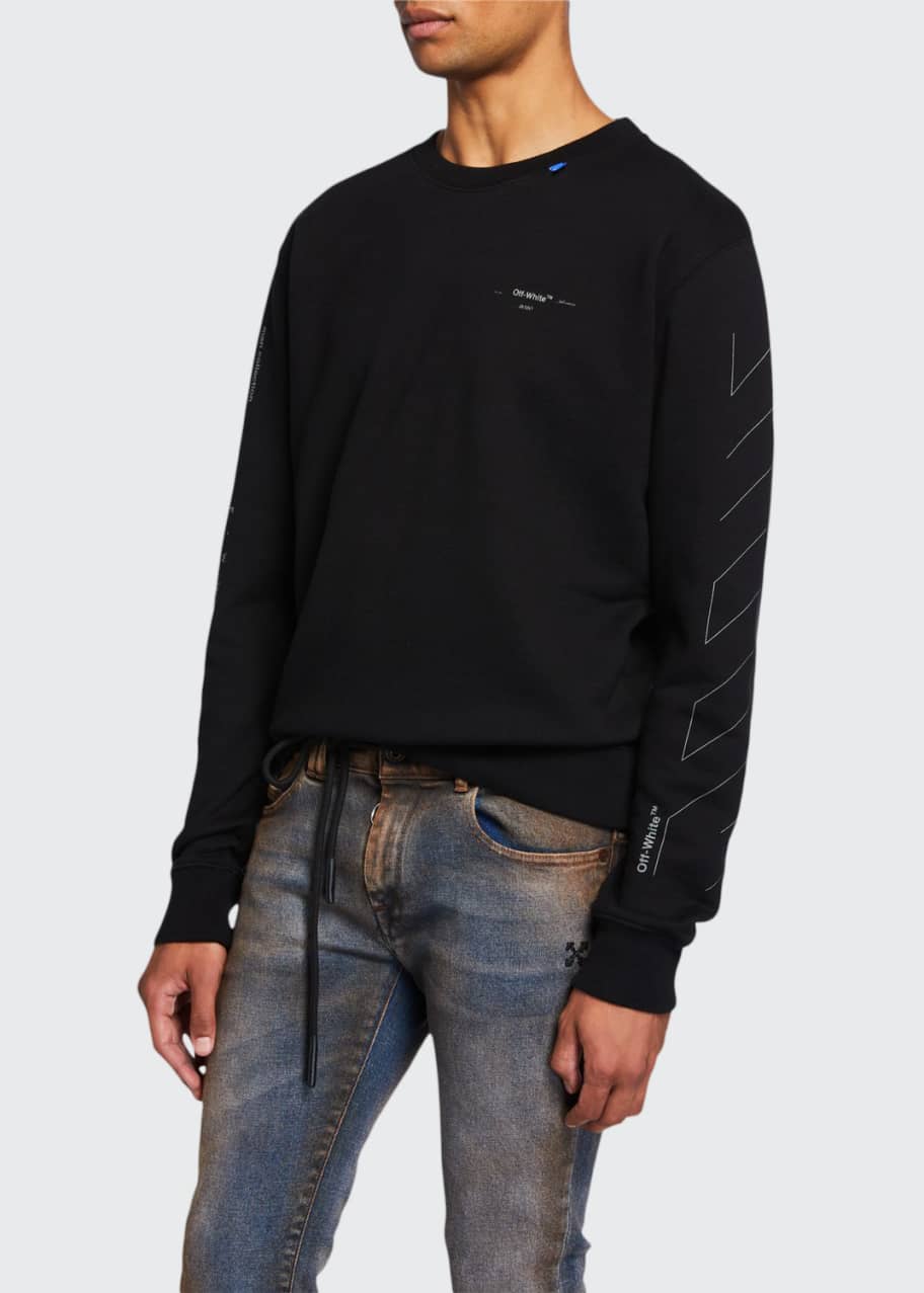 Off White Men s Unfinished Logo Crewneck Sweatshirt Bergdorf Goodman