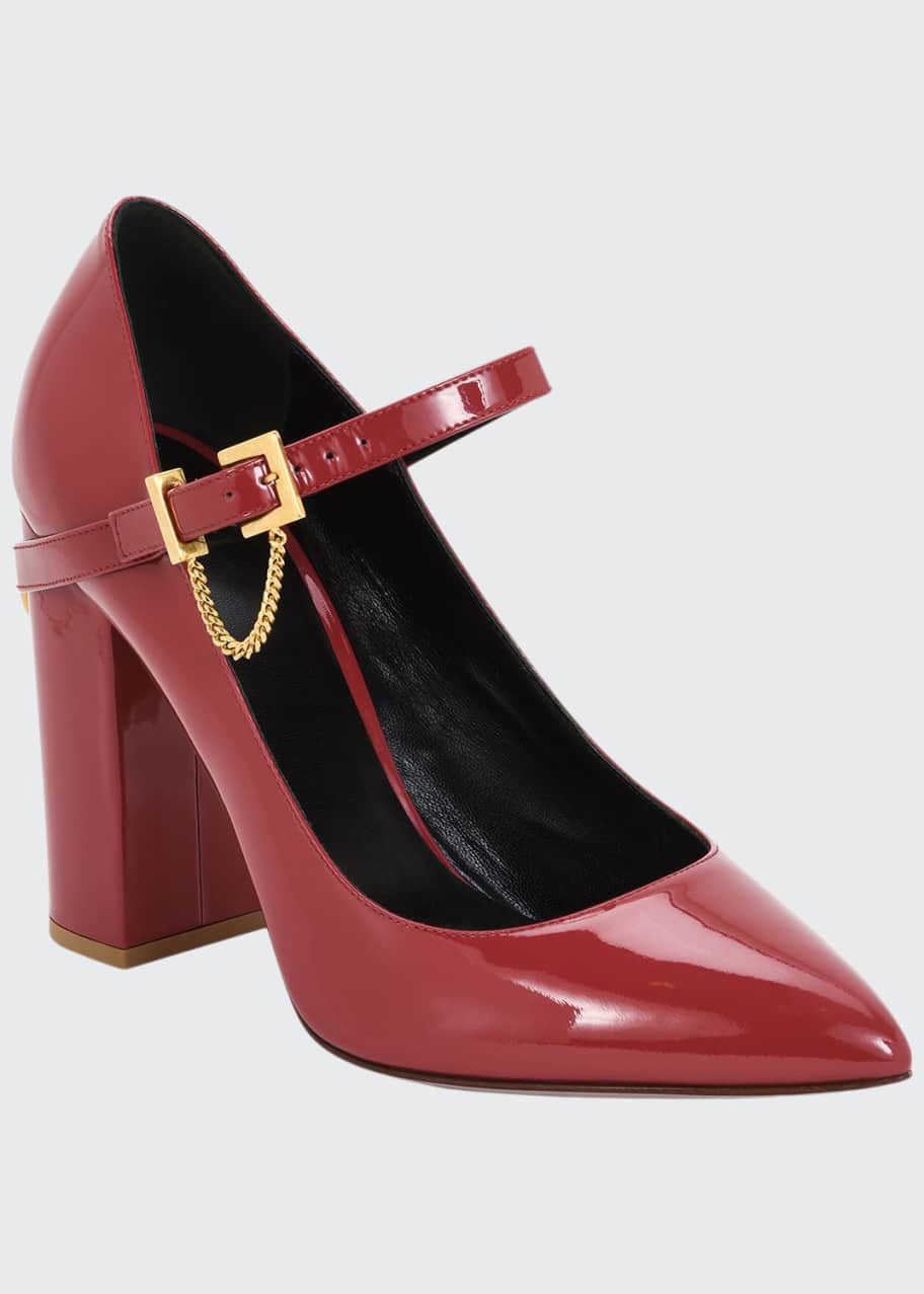 Image 1 of 1: Mary Jane Ringstud Patent Pumps