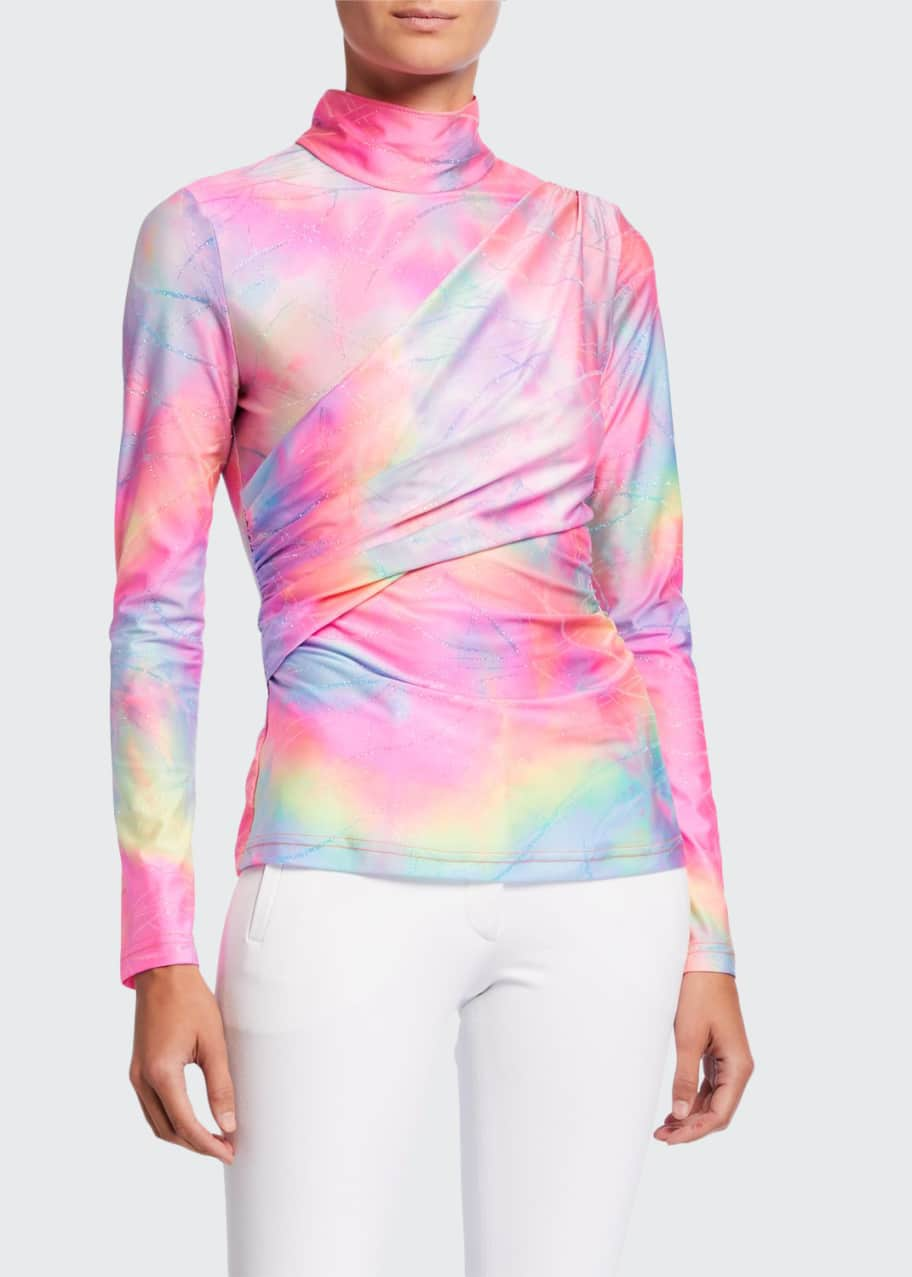 Download Sies Marjan Glittered Tie Dye Mock-Neck Top - Bergdorf Goodman