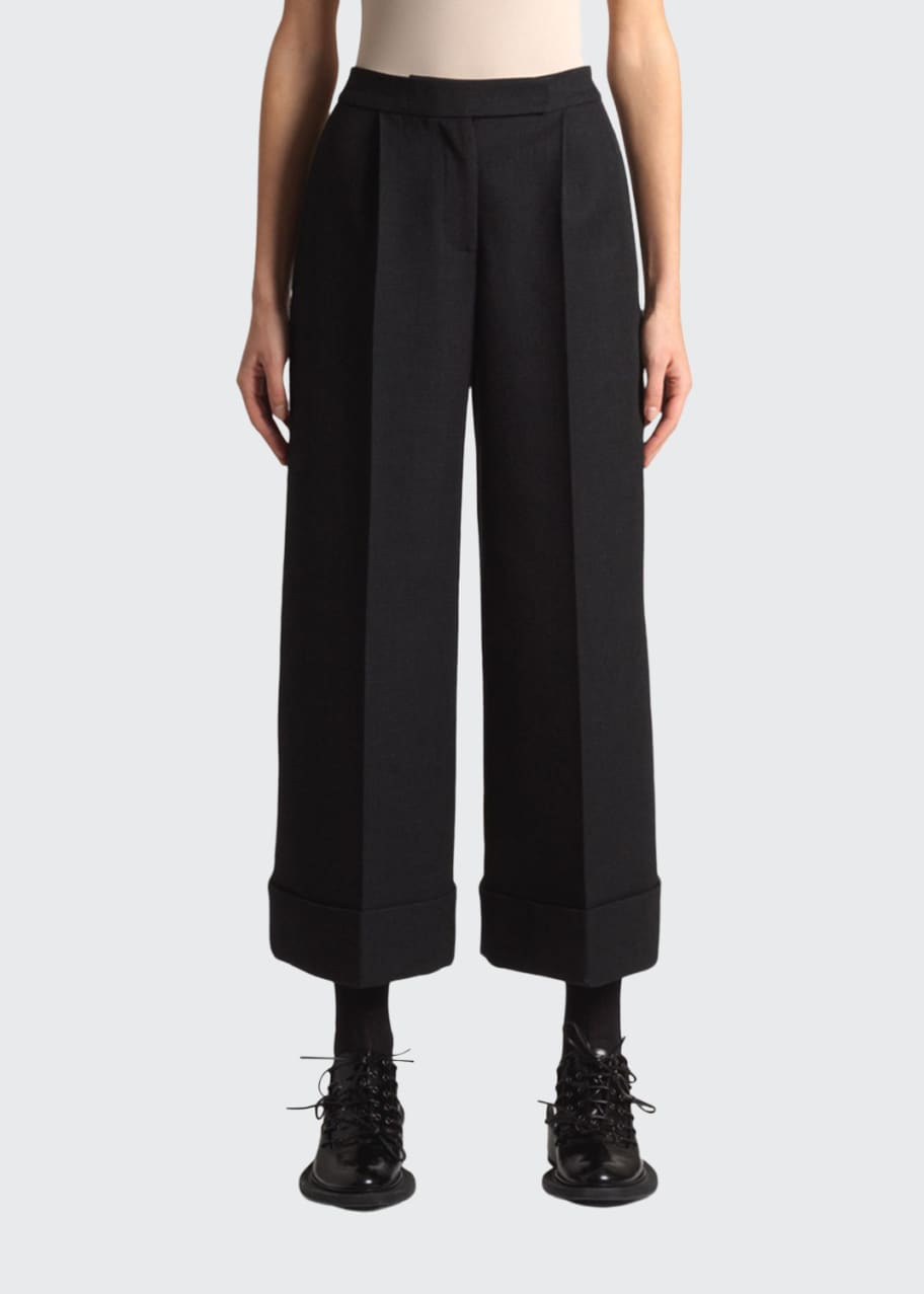 Image 1 of 1: Wide-Leg Cropped Trousers