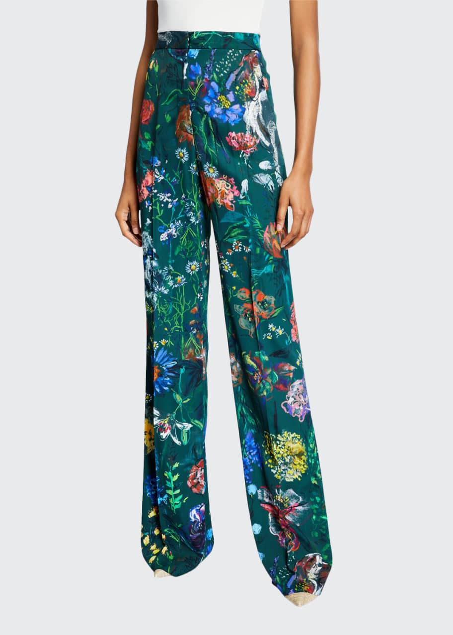 Image 1 of 1: Maggie Wild Flower Stretch Crepe Pants
