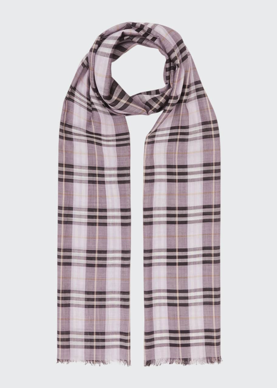 Burberry vintage check lightweight gauze scarf clearance