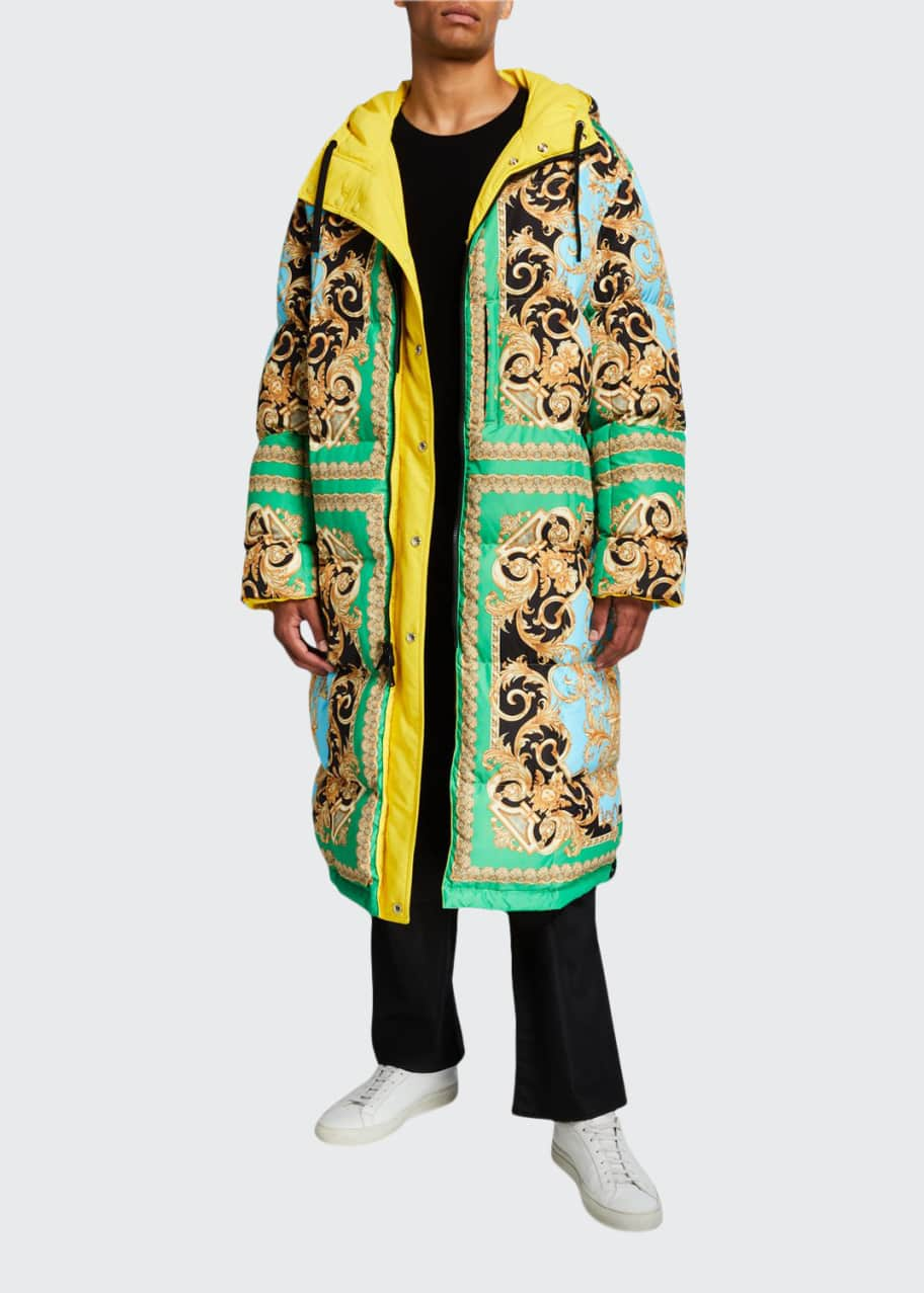 Versace Men's Reversible Puffer Trench Coat - Bergdorf Goodman