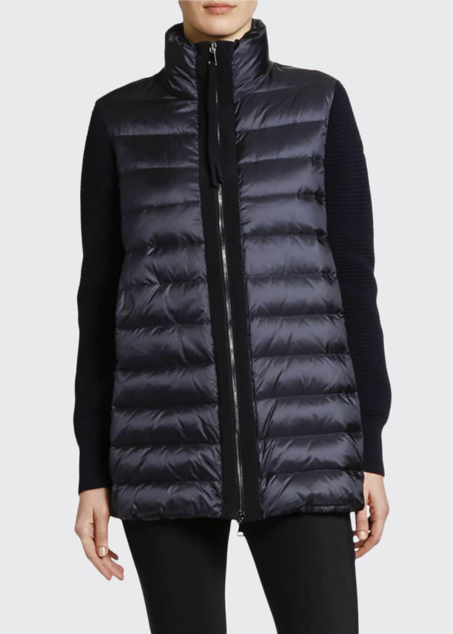 Moncler wool and puffer cardigan best sale