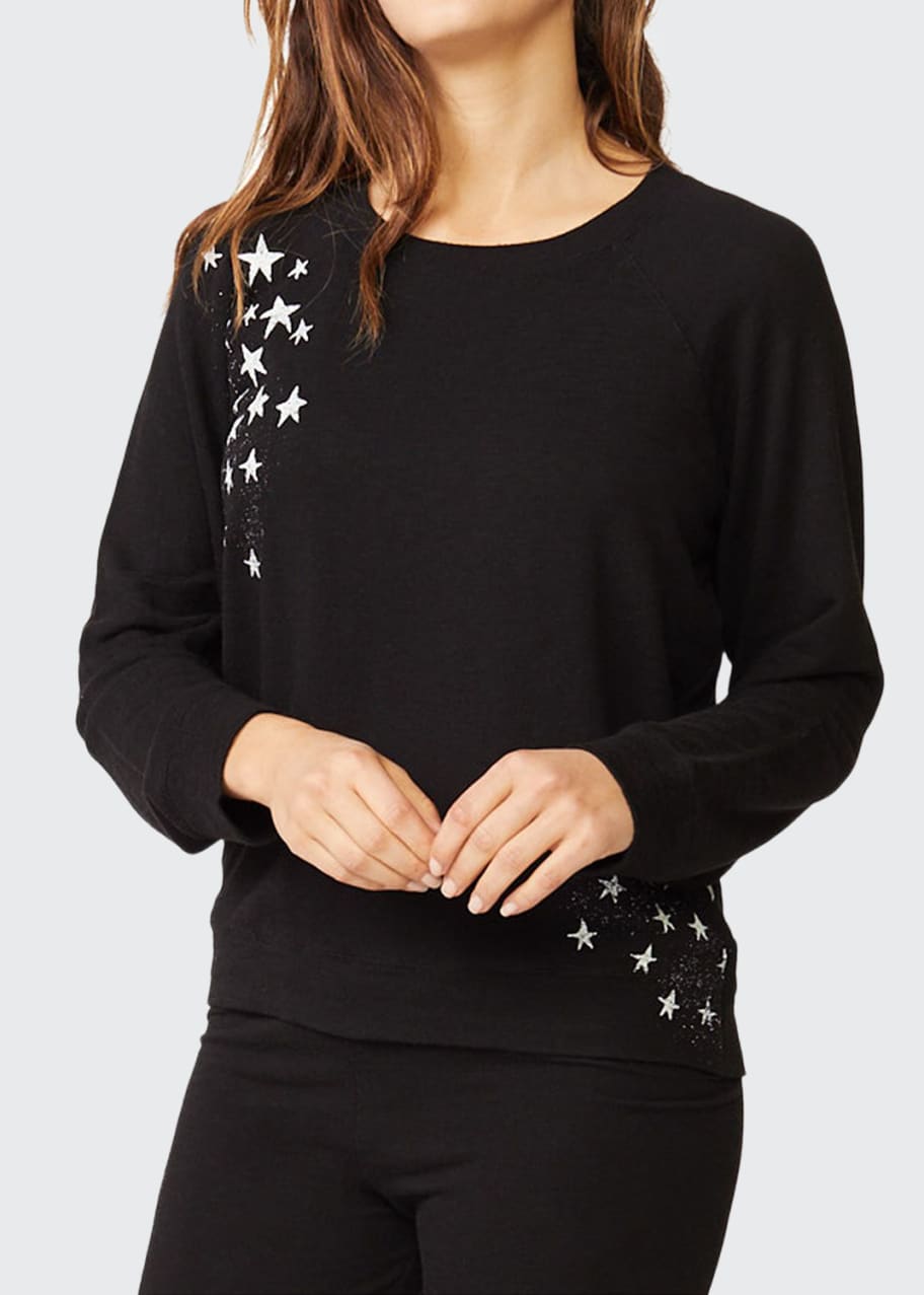 Image 1 of 1: Super-soft Vintage Raglan-Sleeve Top with Faded Stars