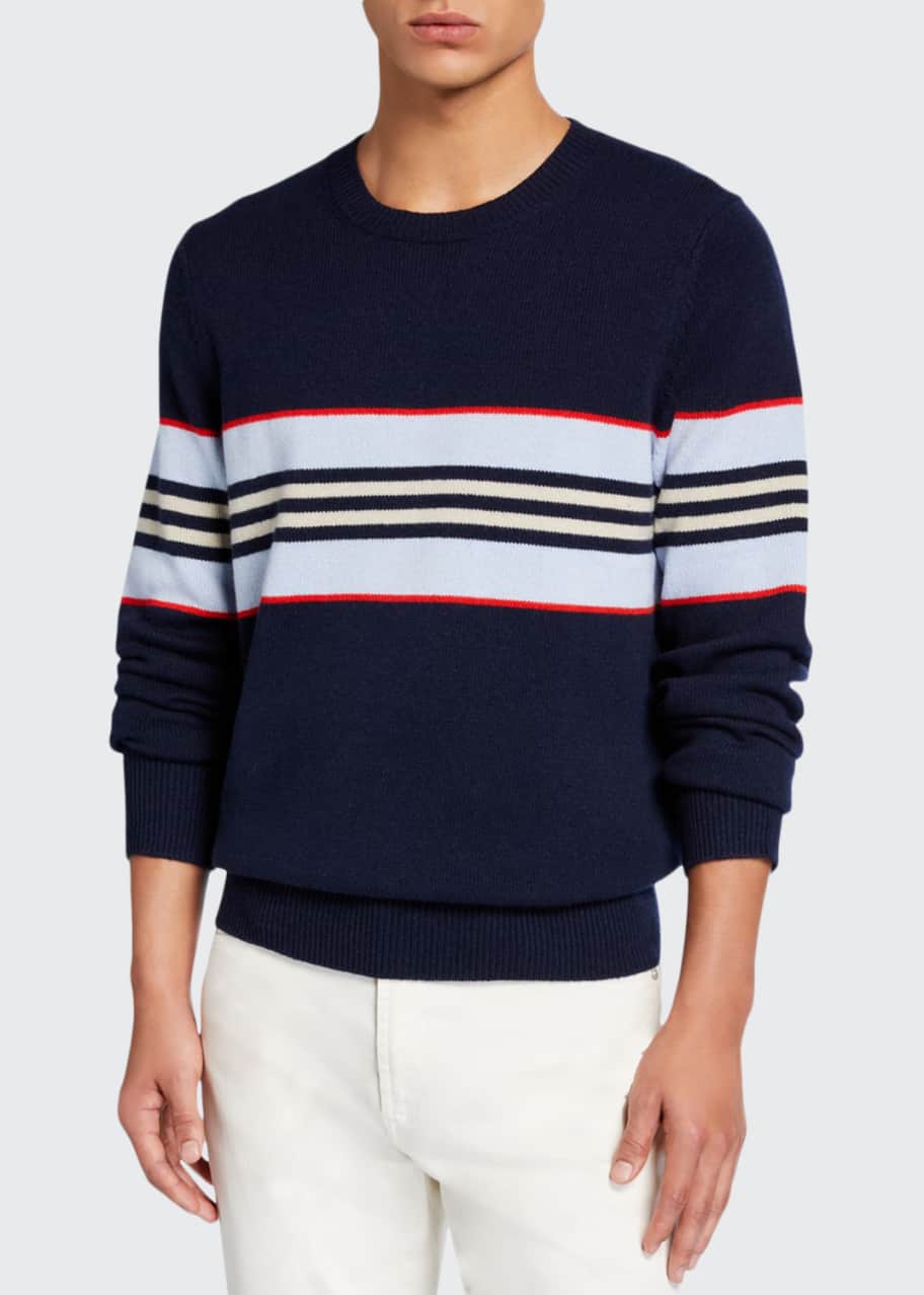 Burberry Men's Furlong Striped Cashmere Sweater - Bergdorf Goodman