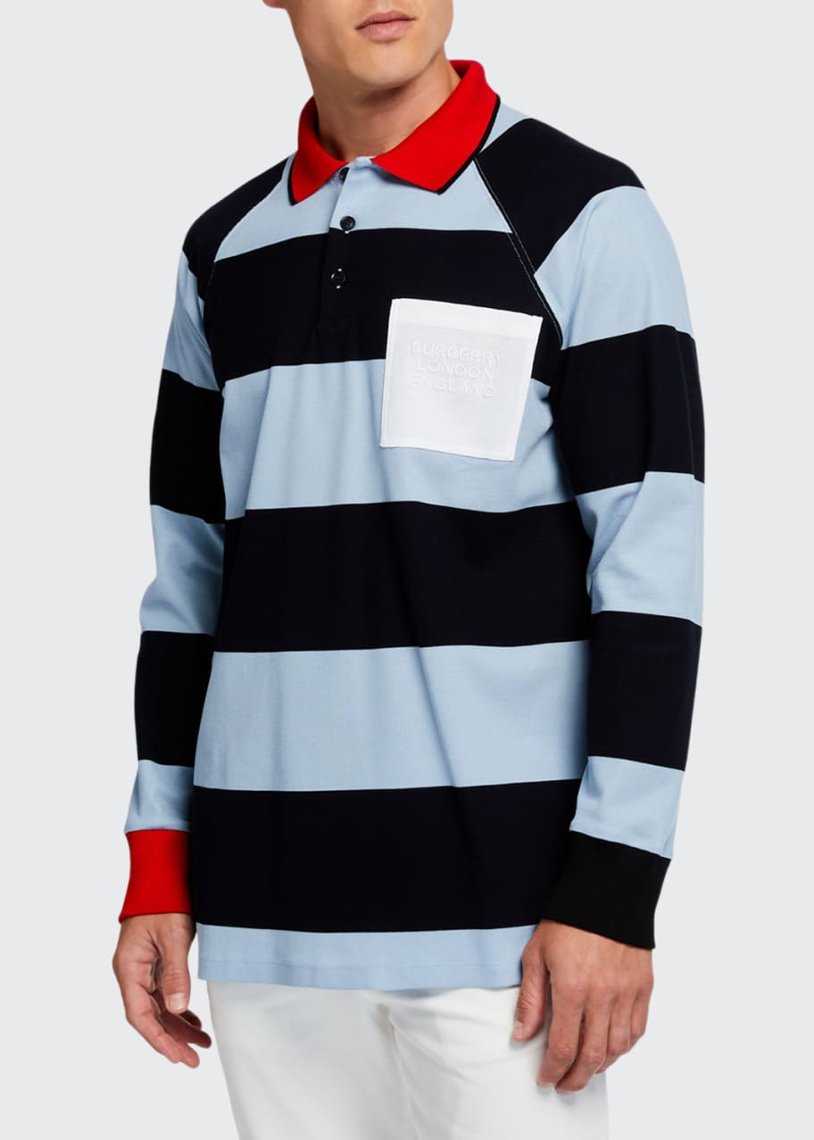 Men s Barford Striped Long Sleeve Rugby Shirt