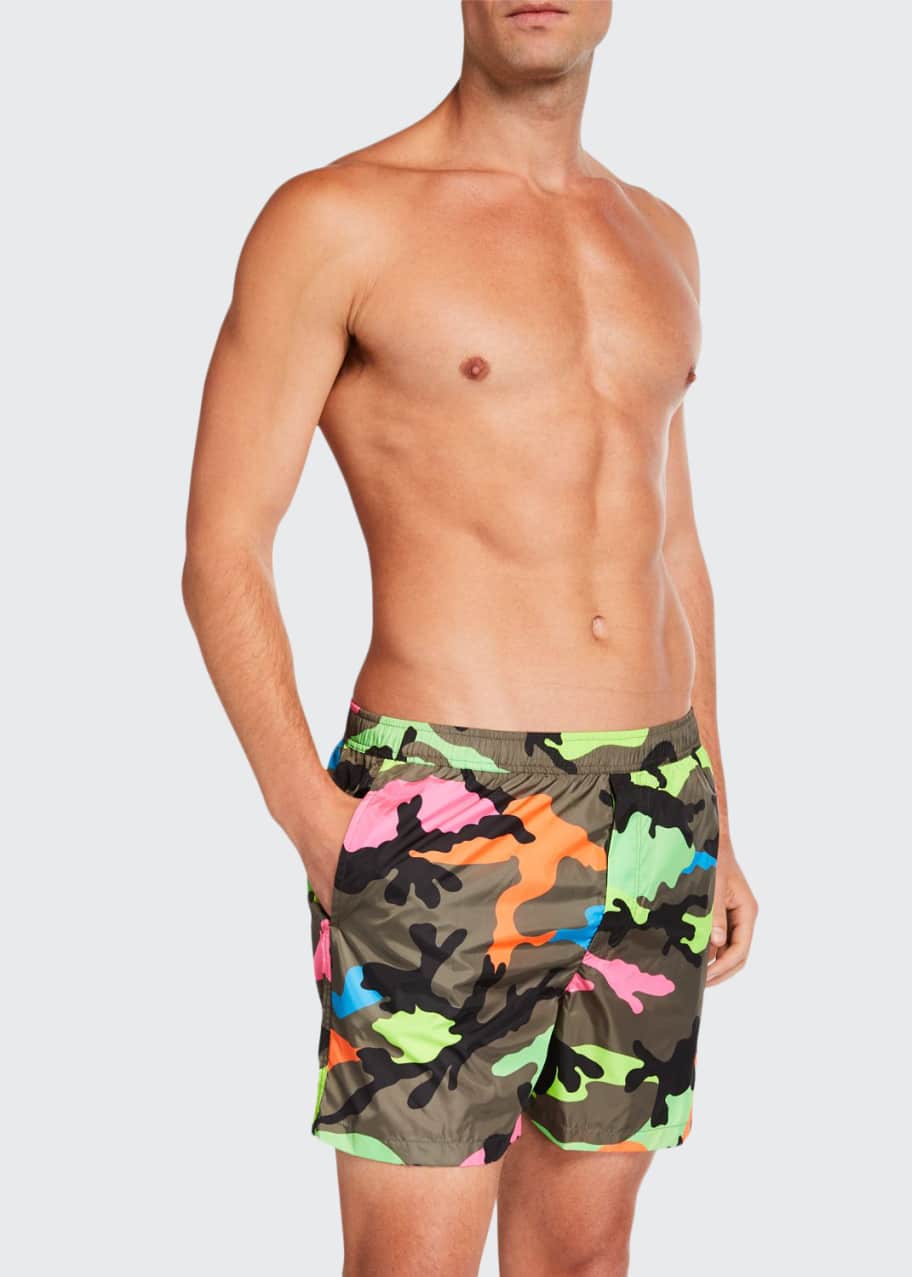 Image 1 of 1: Men's Neon Camo Army Swim Shorts
