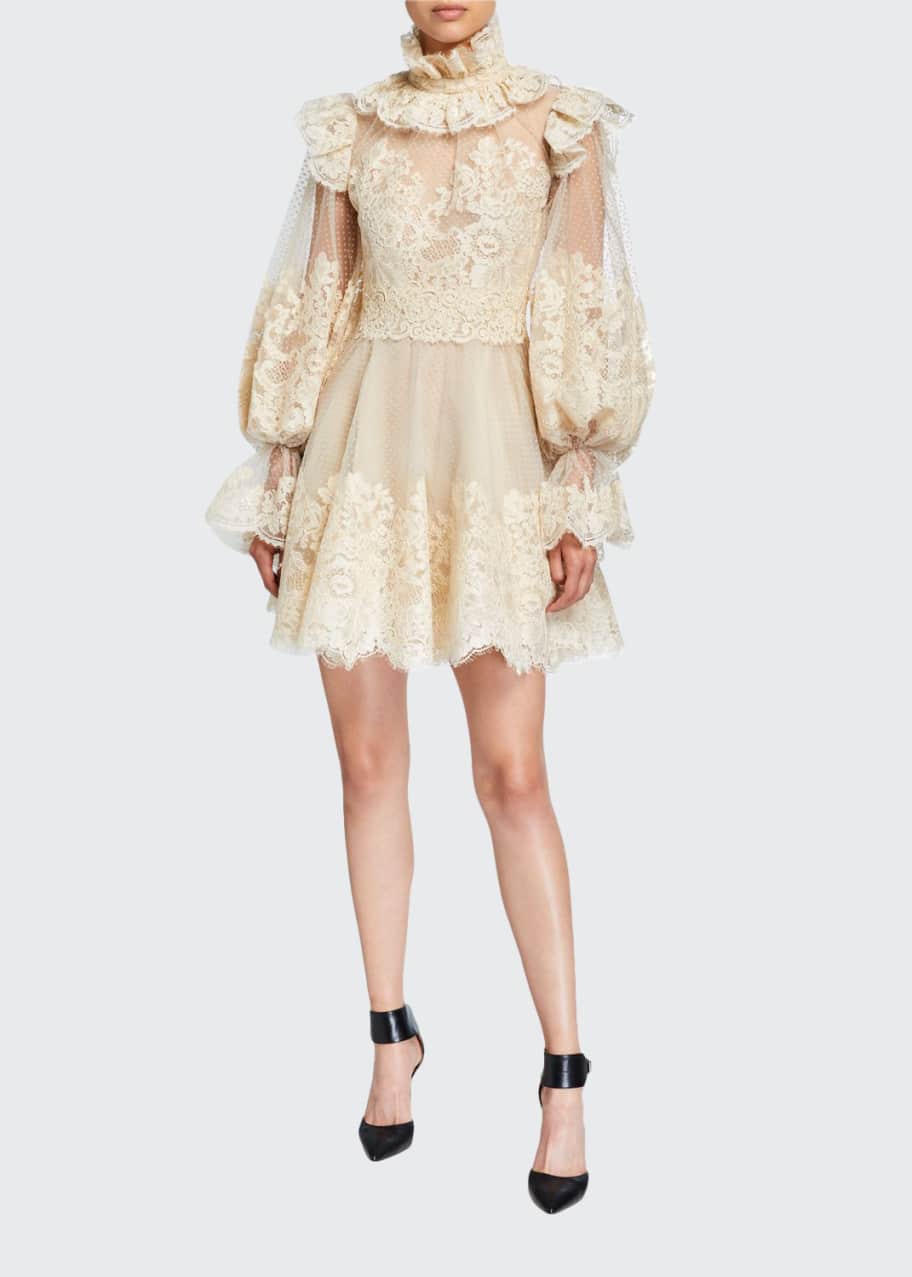 Espionage Corded Lace Mini Cocktail Dress
