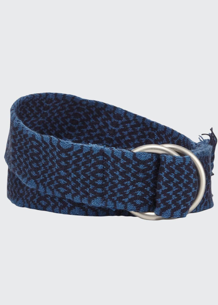 Image 1 of 1: Men's Double D-Ring Chevron Belt, Blue