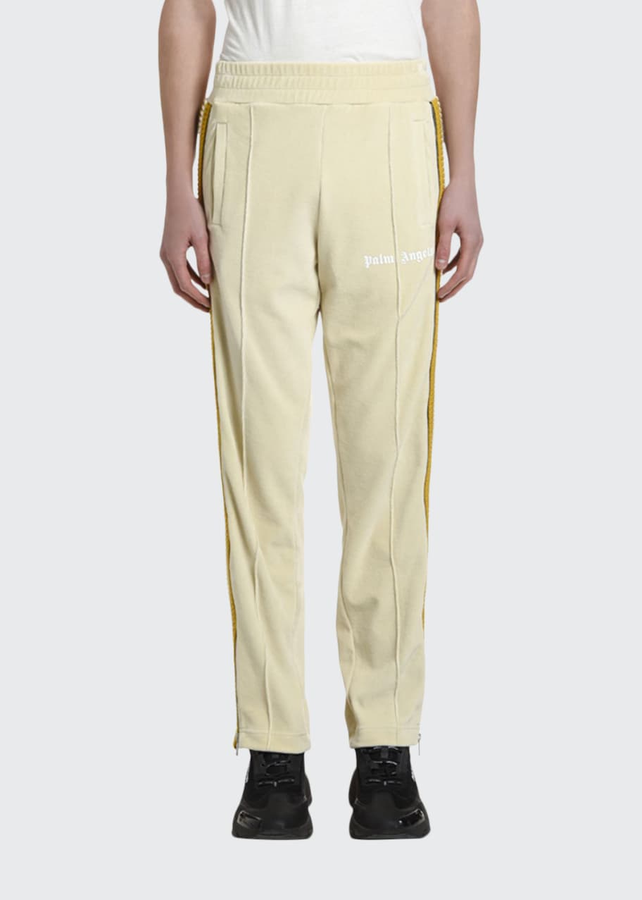 Palm Angels Men s Chenille Track Pants with Side Stripes