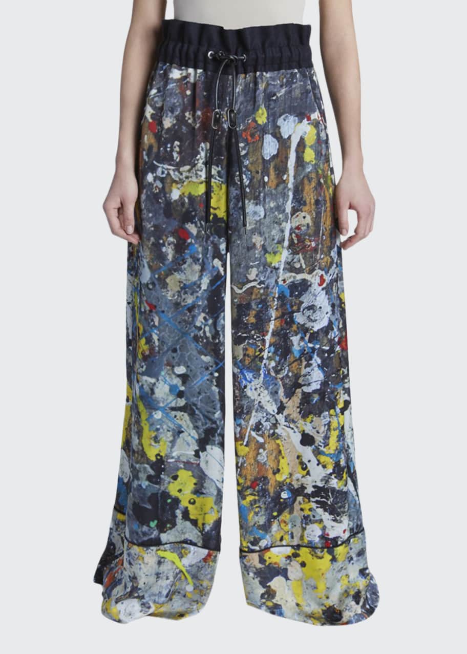 SACAI Jackson Pollock Splatter Paint Pants Bergdorf Goodman