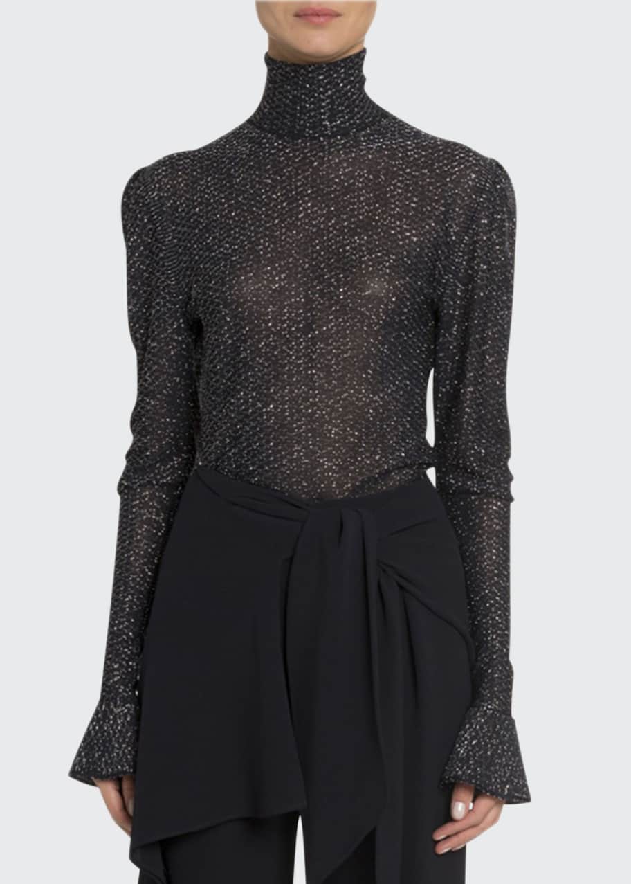 Sheer turtleneck sweater top