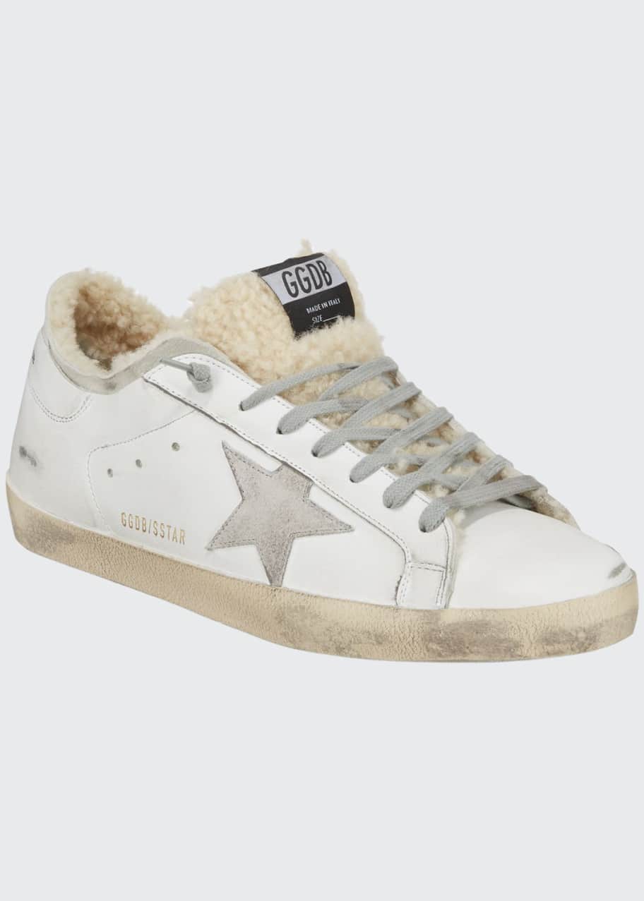 Golden goose superstar distressed leather sneakers cheap