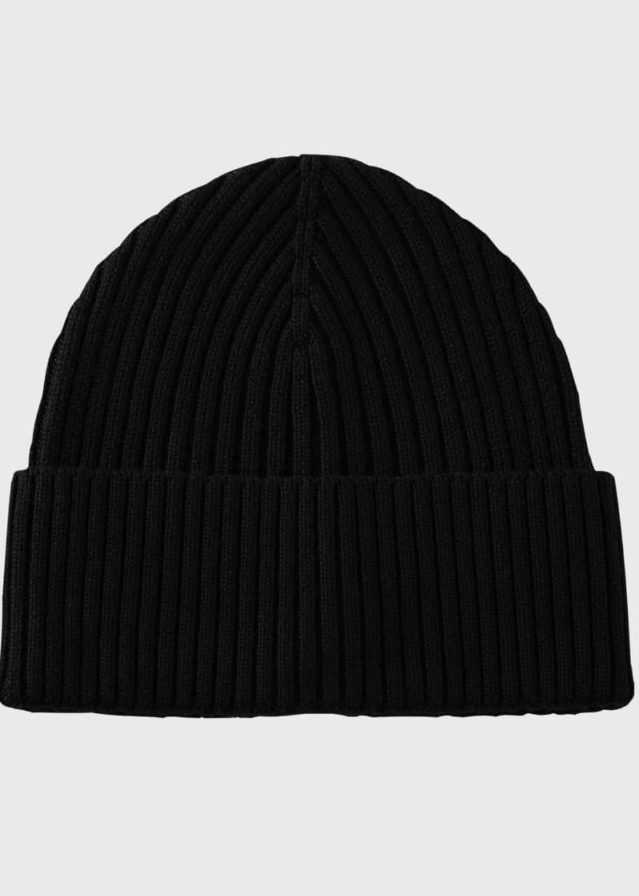 Eton Men's Ribbed Wool Beanie Hat, Black Bergdorf Goodman