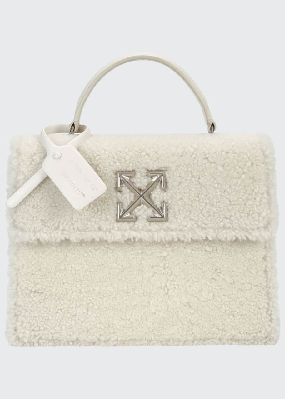 Off white furry bag hot sale