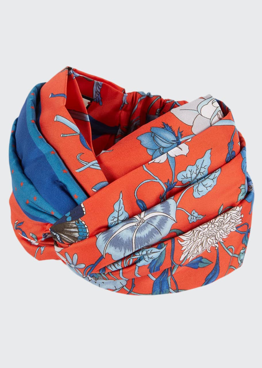 Gucci silk scarf headband store